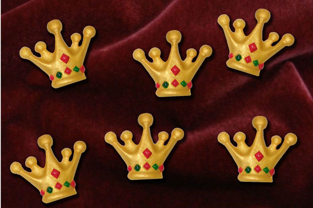 Gold Crowns Edible Cake Cupcake Toppers Diamond Jubilee