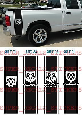Dodge Ram 1500 LOGO RAM Bed 2 STRIPE KIT Truck VINYL Decal Sticker