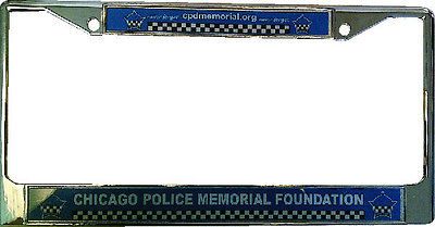 CHICAGO POLICE MEMORIAL CHROME LICENSE PLATE FRAME