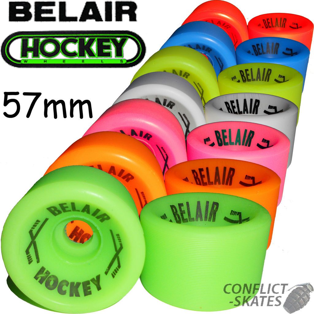 BELAIR Hockey Quad Rollerskate wheels x8 Choose Colour for Bauer