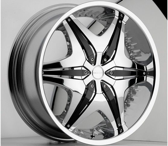 22 inch Akuza Big Papi Chrome Wheels Rims 5x115 rwd 15